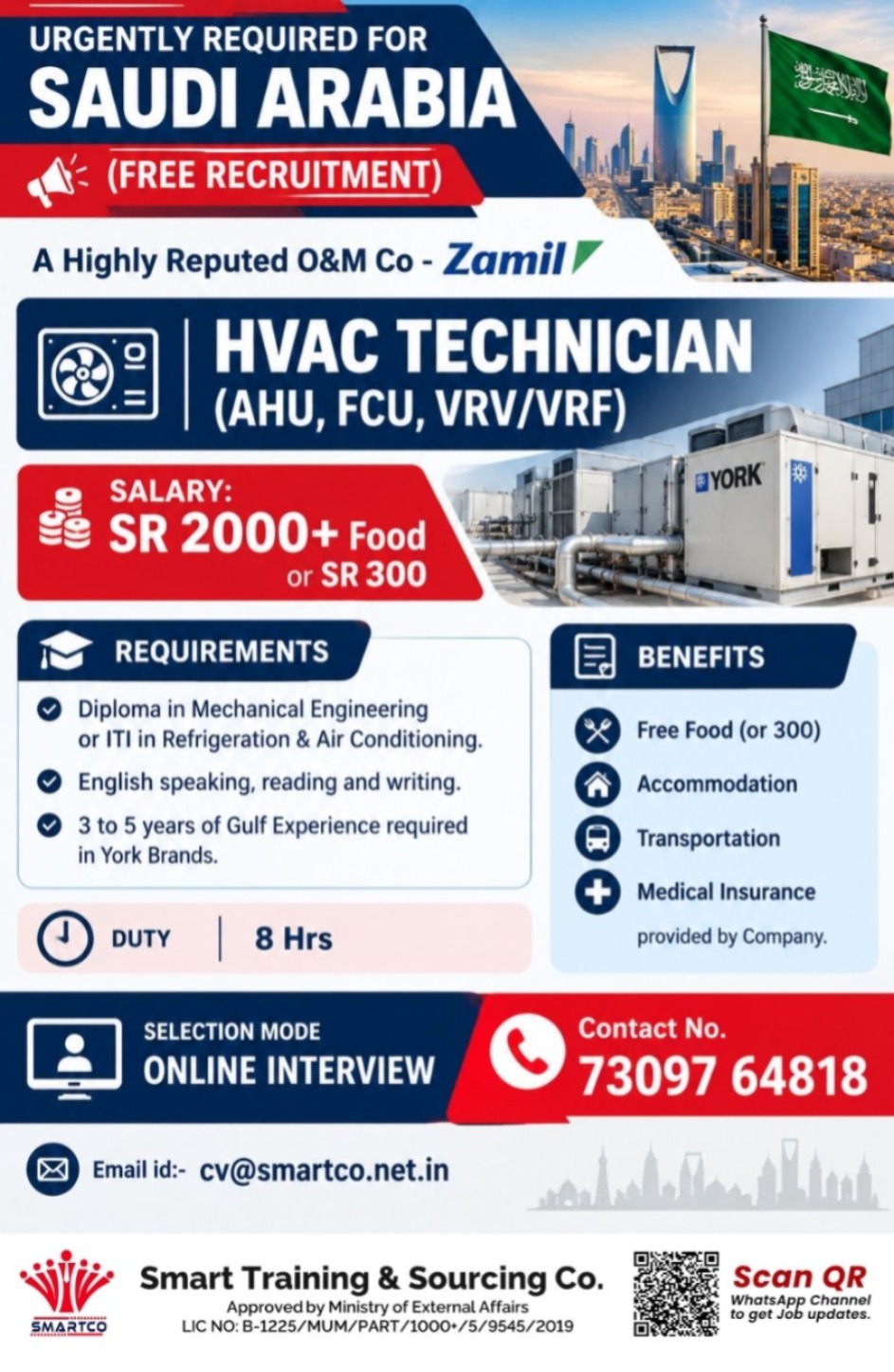 URGENTLY REQUIRED FOR SAUDI ARABIA