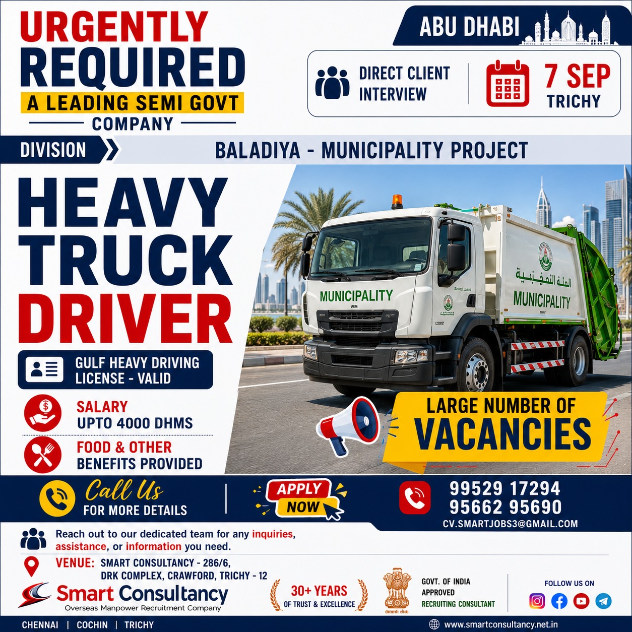 Heavy Truck Driver Opportunity – Abu Dhabi | Baladiya Municipality Project