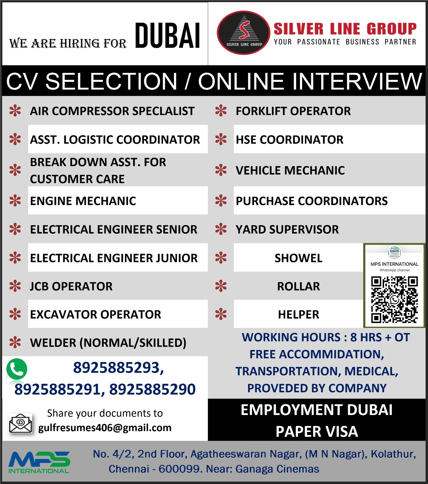 WE ARE HIRING FOR DUBAI SILVER LINE GROUP CV SELECTION ONLINE INTERVIEW