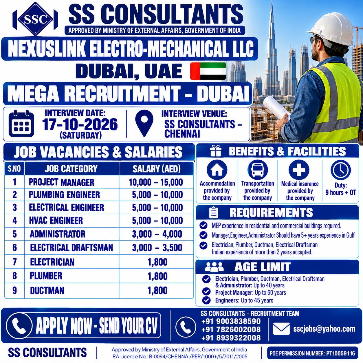 MEP Jobs in Dubai 2026 – Nexuslink Electro-Mechanical LLC