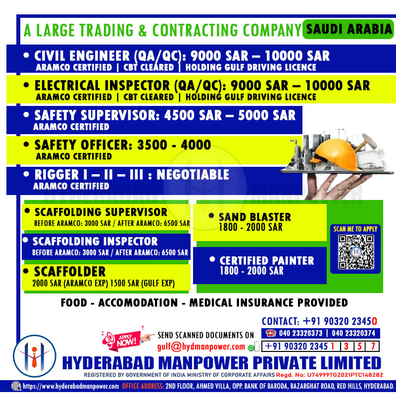 Urgent Hiring for A Leading Trading & Contracting Company - Saudi Arabia