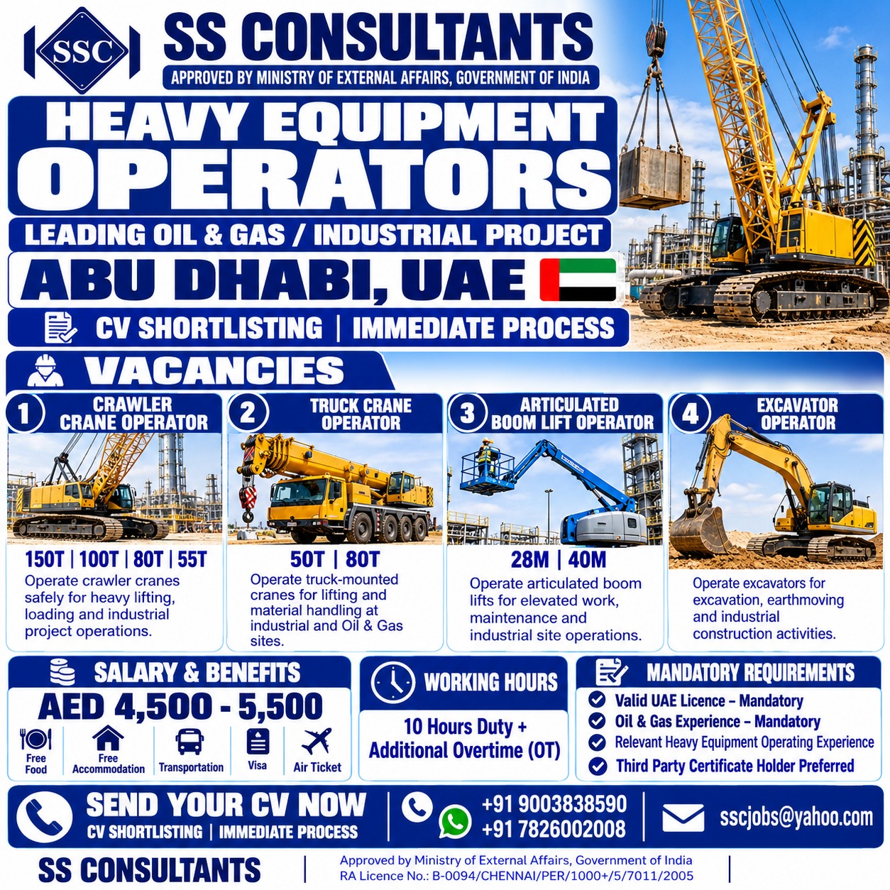 Crane & Excavator Operator Jobs Abu Dhabi – Oil & Gas 2026
