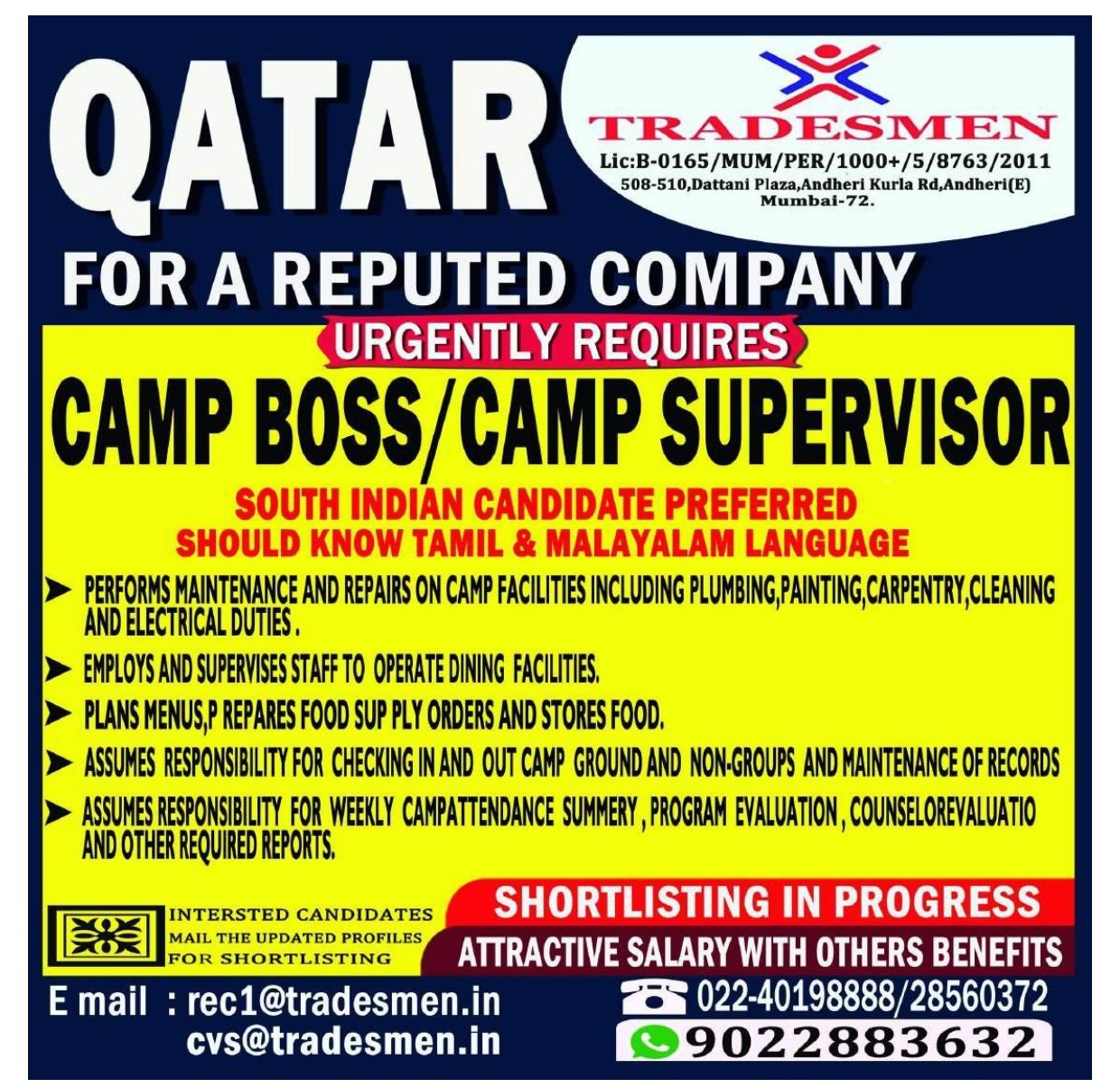 Camp Boss and Supervisor Jobs 