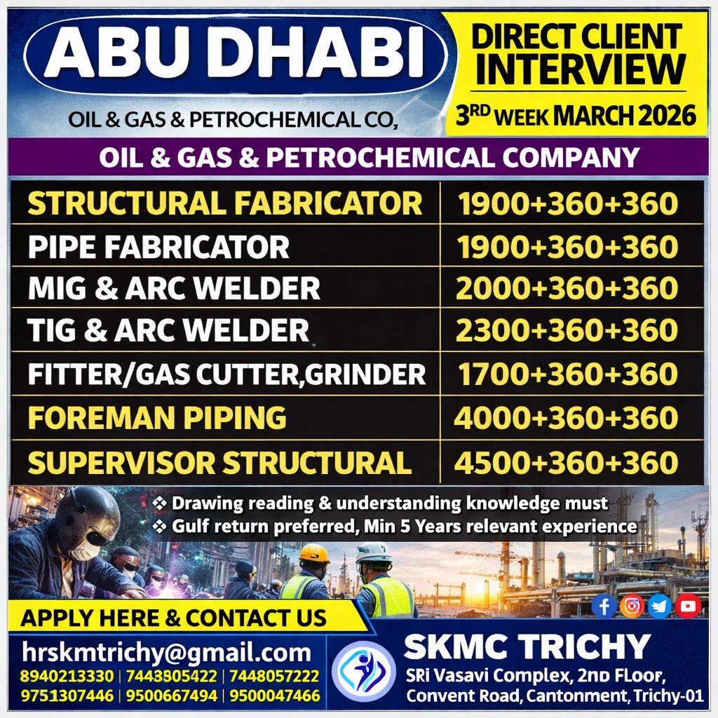 walkking interview for abudhabi