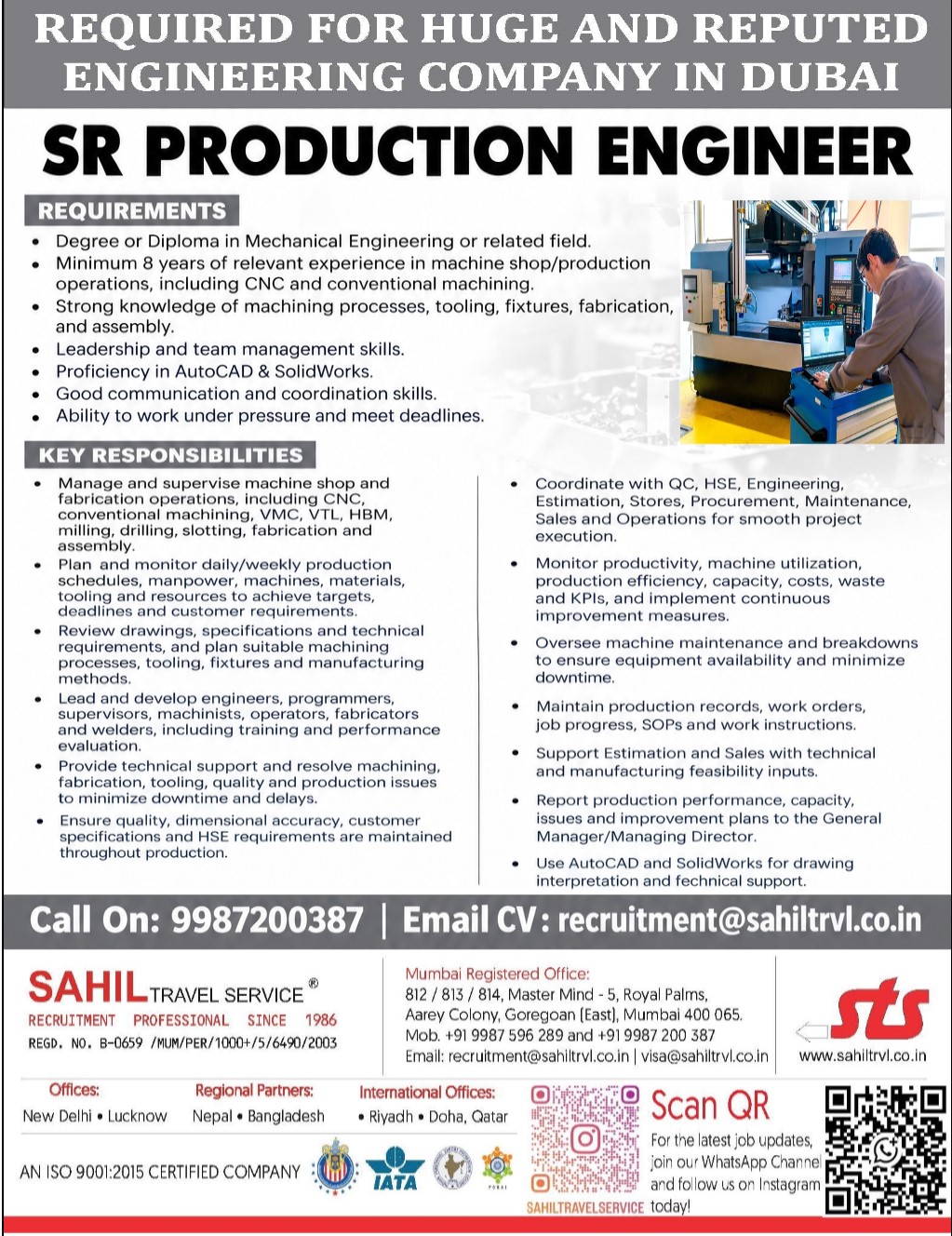Urgently required for Dubai 