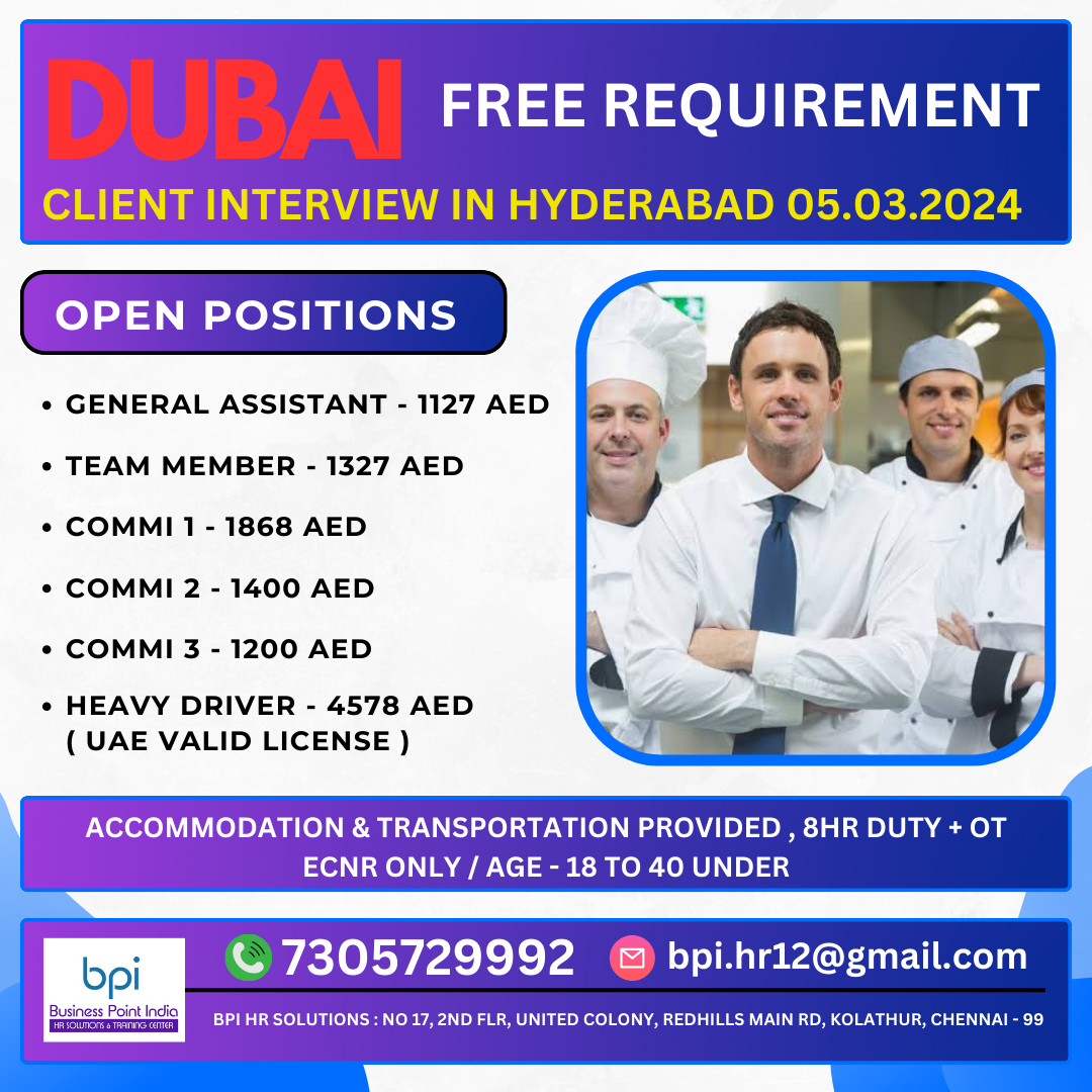 Hiring For Dubai - Gulf Career