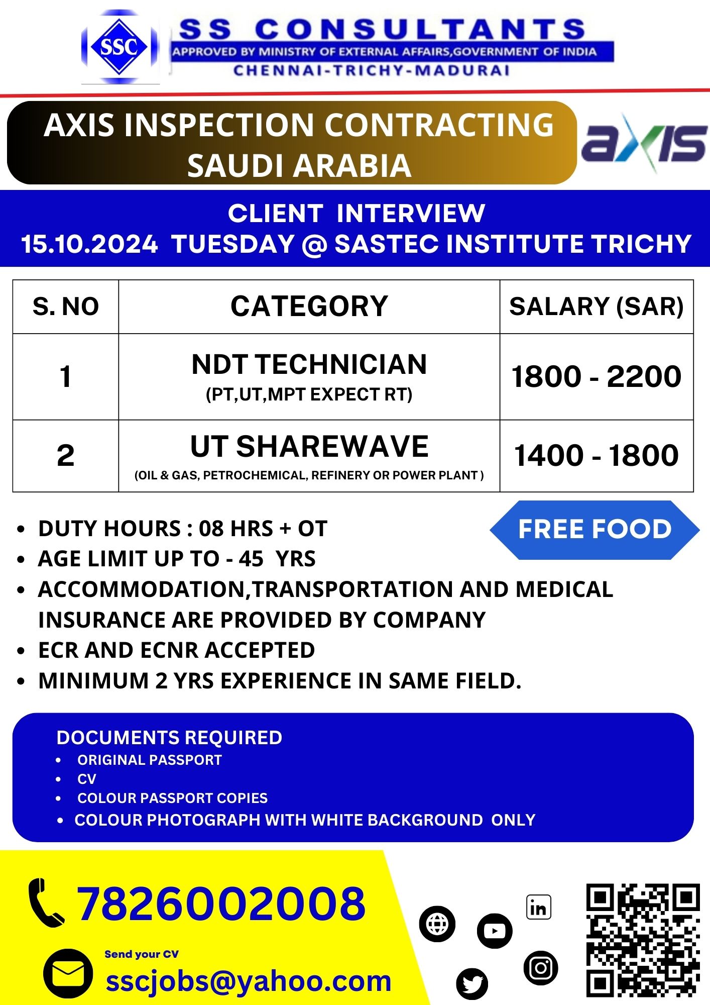 "Hiring NDT Technicians & UT Sharewave Specialists for Saudi Arabia | Client Interview on 15th October 2024"