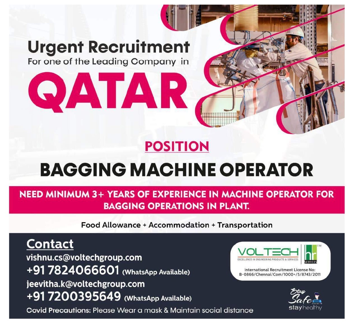 Urgent Requirement for Qatar