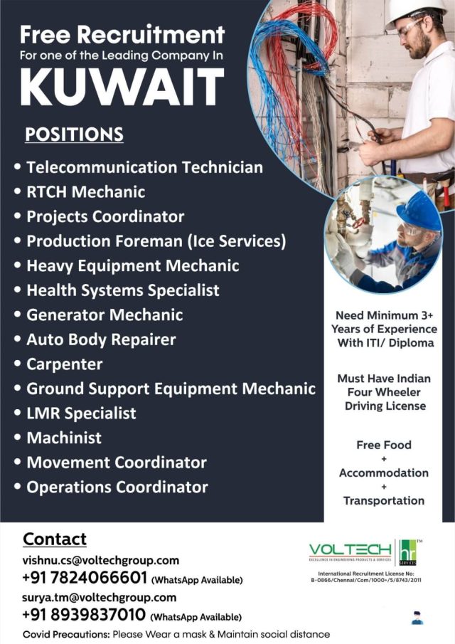 Free Recruitment for Kuwait
