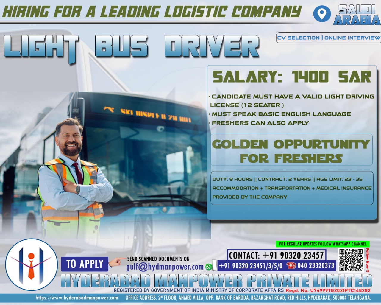 Urgent Hiring for A Leading Company of Saudi Arabia