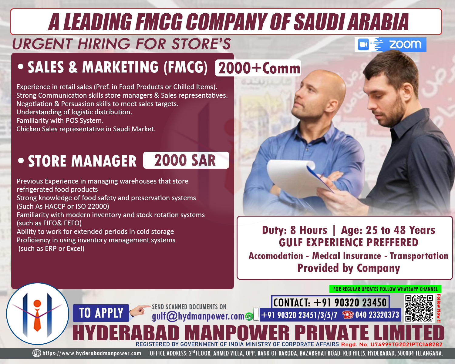 Urgent Hiring for A Leading FMCG Company of Saudi Arabia