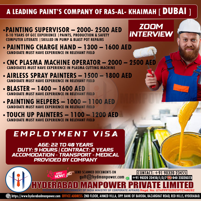 Urgent Hiring for A Leading Paint's Company of RAS-AL-KHAIMAH - Dubai