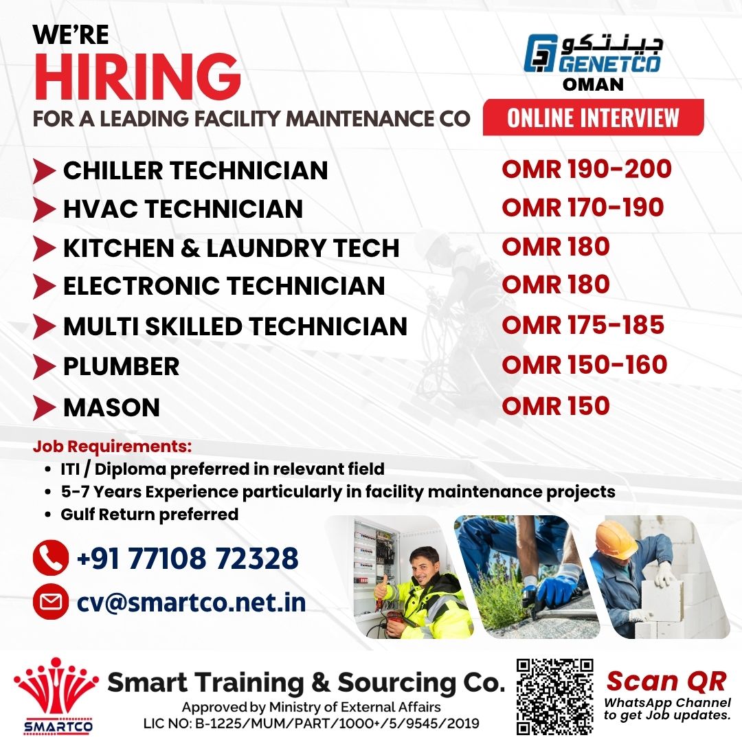 WE'RE HIRING FOR A LEADING FACILITY MAINTENANCE CO