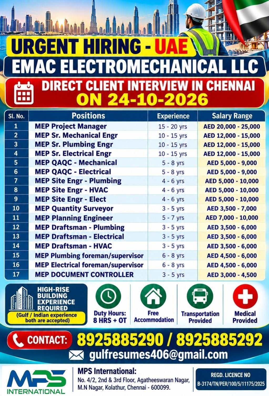 Direct Client Interview in Chennai on 24-10-2026