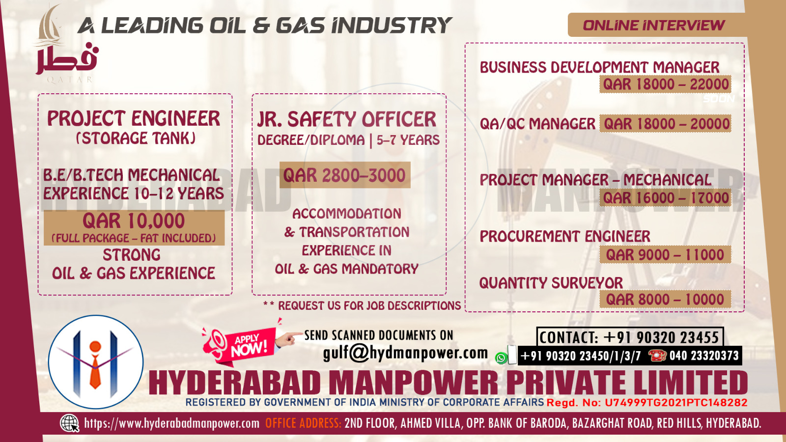 Urgent Hiring for A Leading Oil and Gas Industry in QATAR