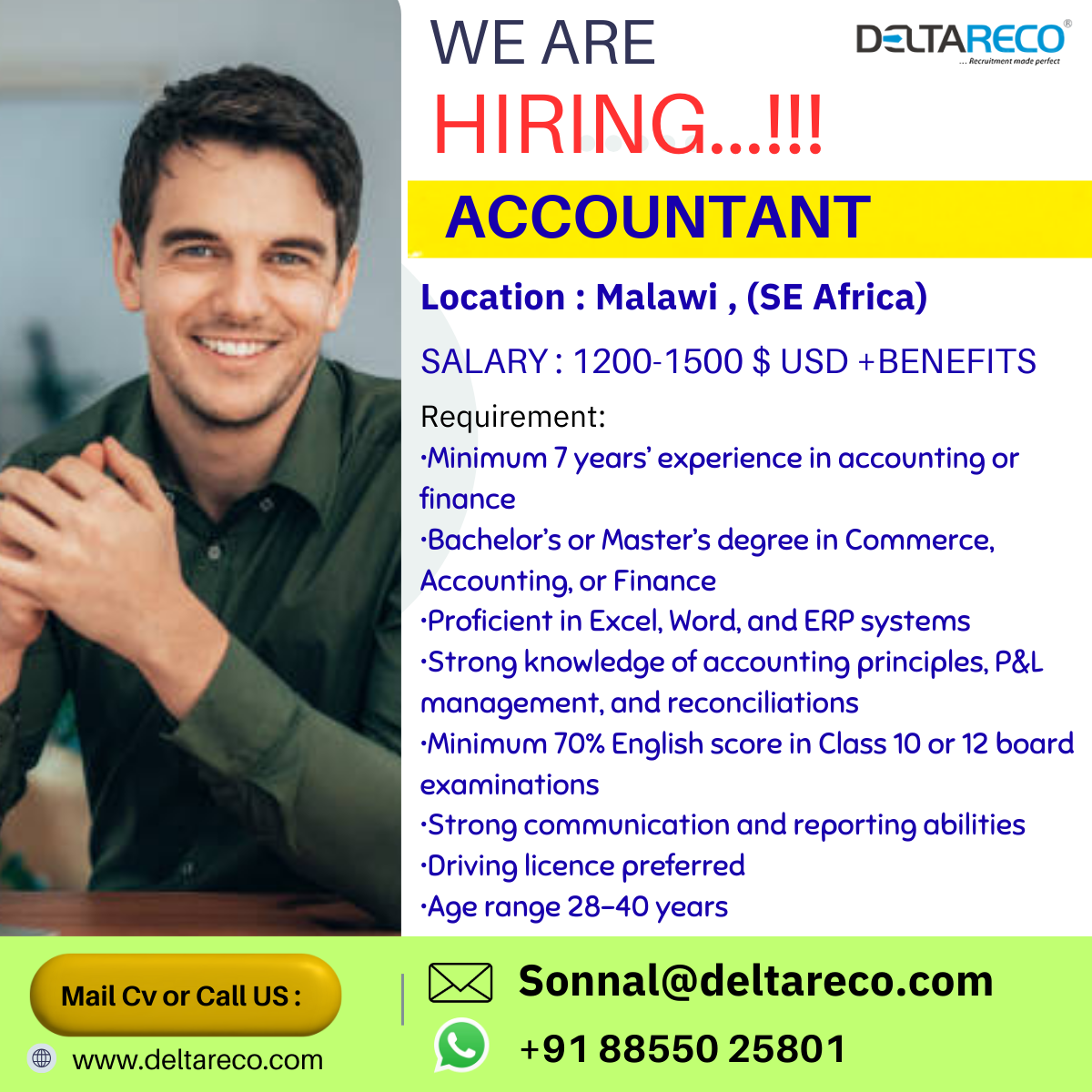 Hiring Accountant with Tamil for South Africa