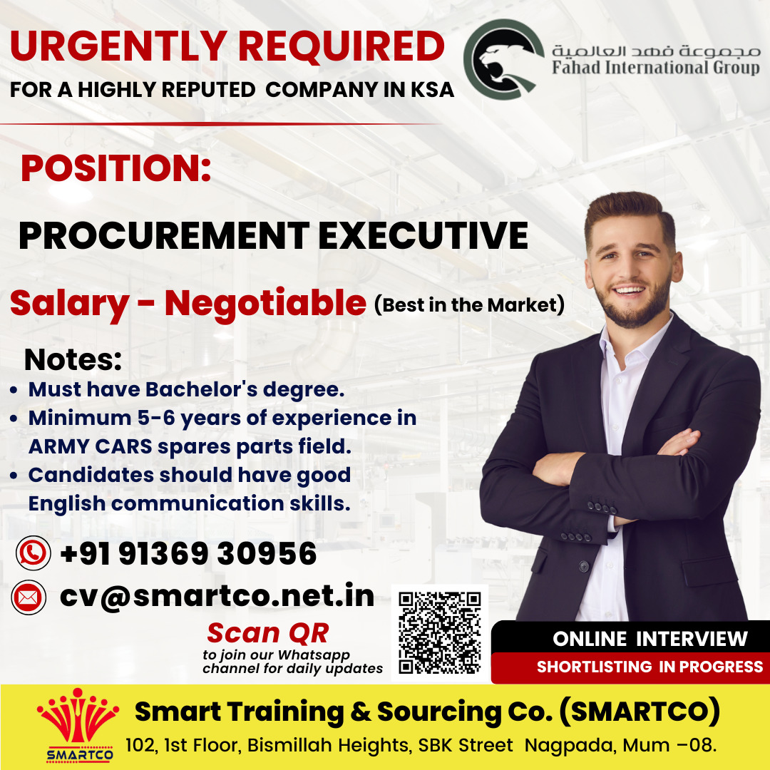 URGENTLY REQUIRED FOR A HIGHLY REPUTED COMPANY IN KSA