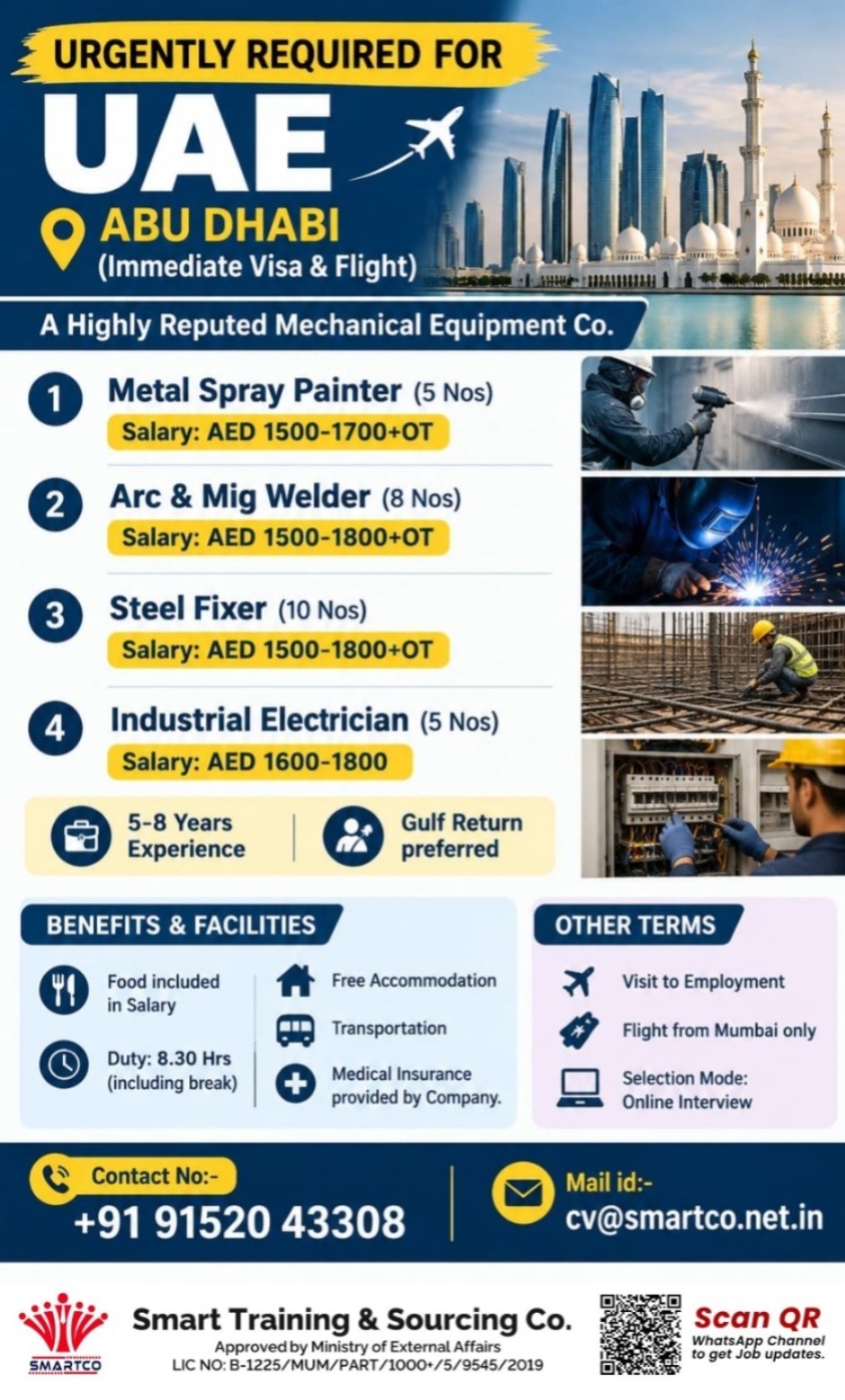 URGENTLY REQUIRED FOR UAE - ABU DHABI