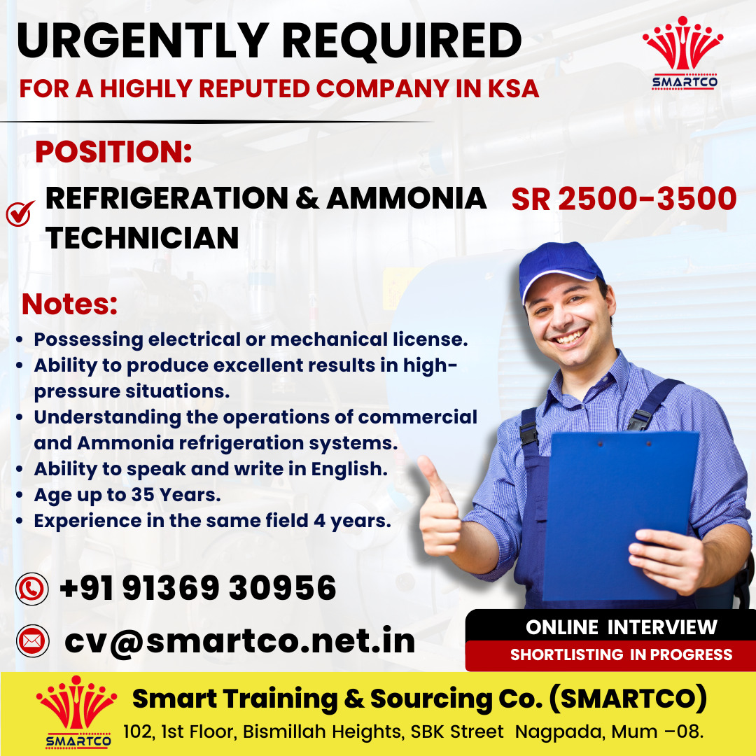 URGENTLY REQUIRED • FOR A HIGHLY REPUTED COMPANY IN KSA