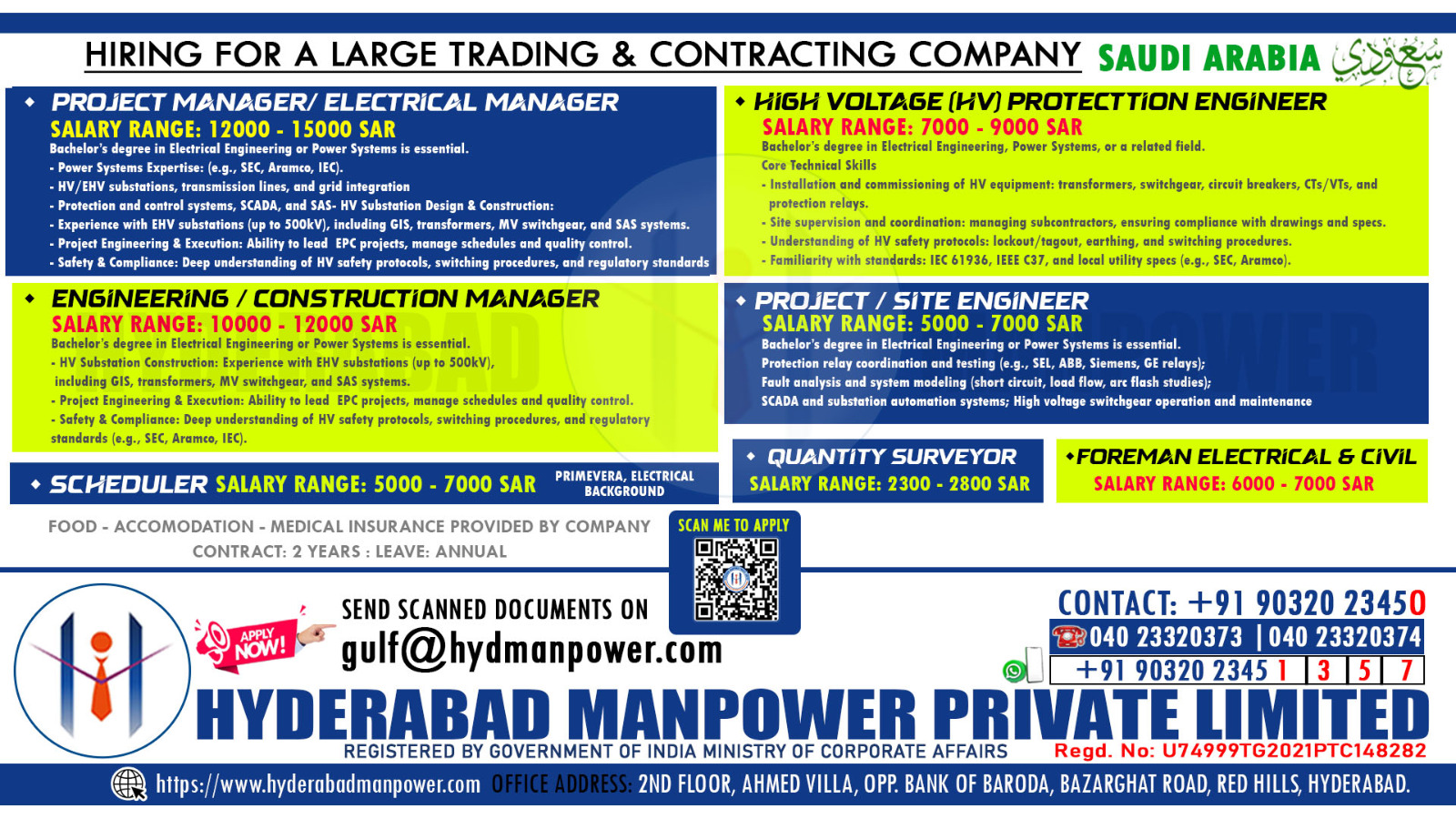 Urgent Hiring for A Large Trading & Contracting Company - Saudi Arabia