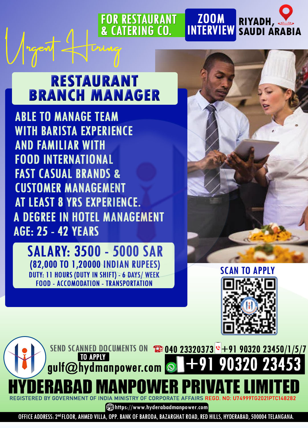 Urgent Hiring for A Leading Restaurant & Catering Company - Saudi Arabia