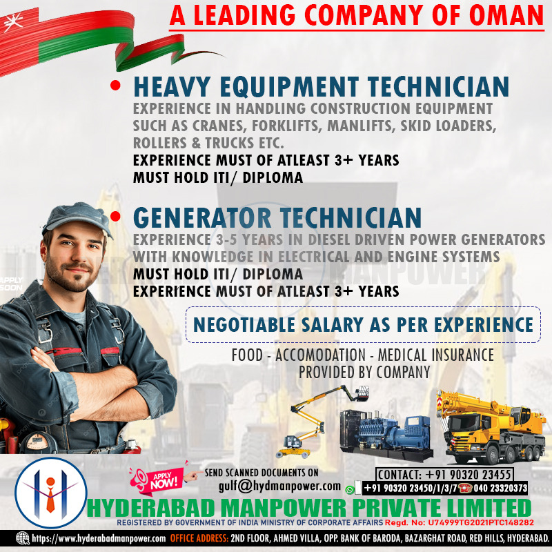 Urgent Hiring for A Leading Company of OMAN