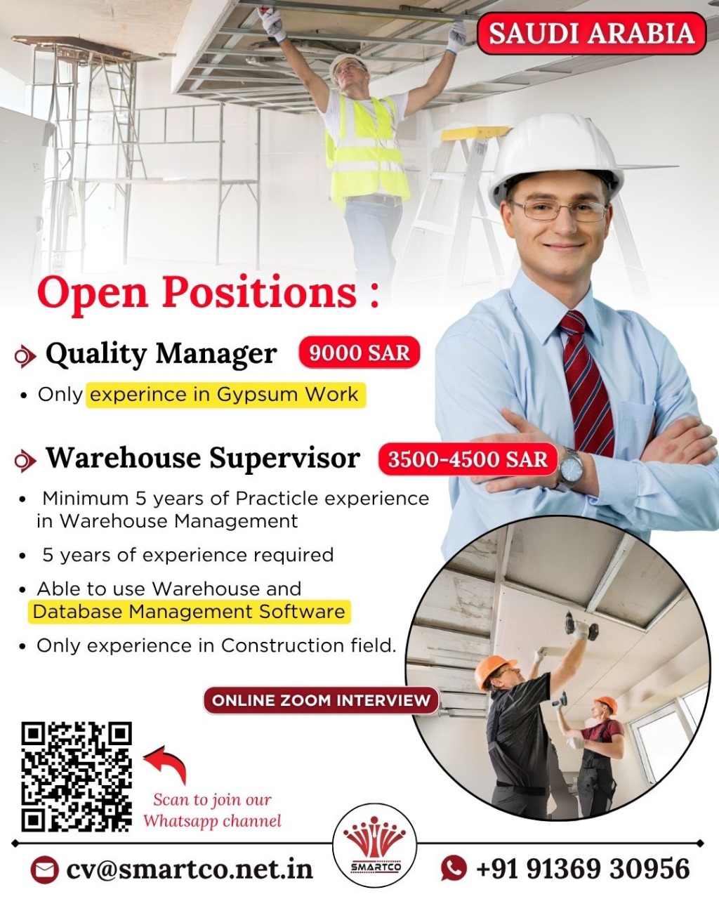 URGENTLY REQUIRED BY SAUDI ARABIA 