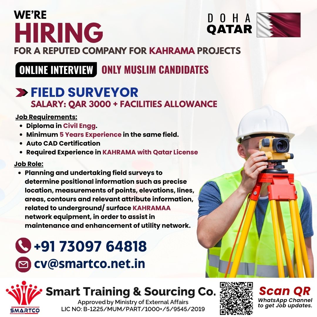 URGENTLY REQUIRED FOR QATAR (ONLY MUSLIM)